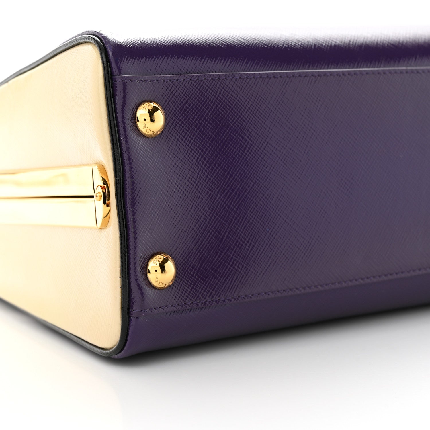 Prada Saffiano Vernice Pyramid Bag Viola Talco 8 of 11