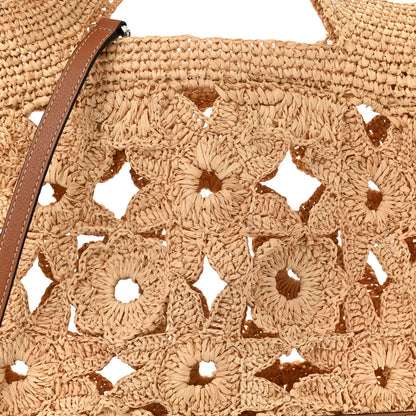 Loewe Raffia Crochet Slit Tote Bag Natural Tan 8 of 13