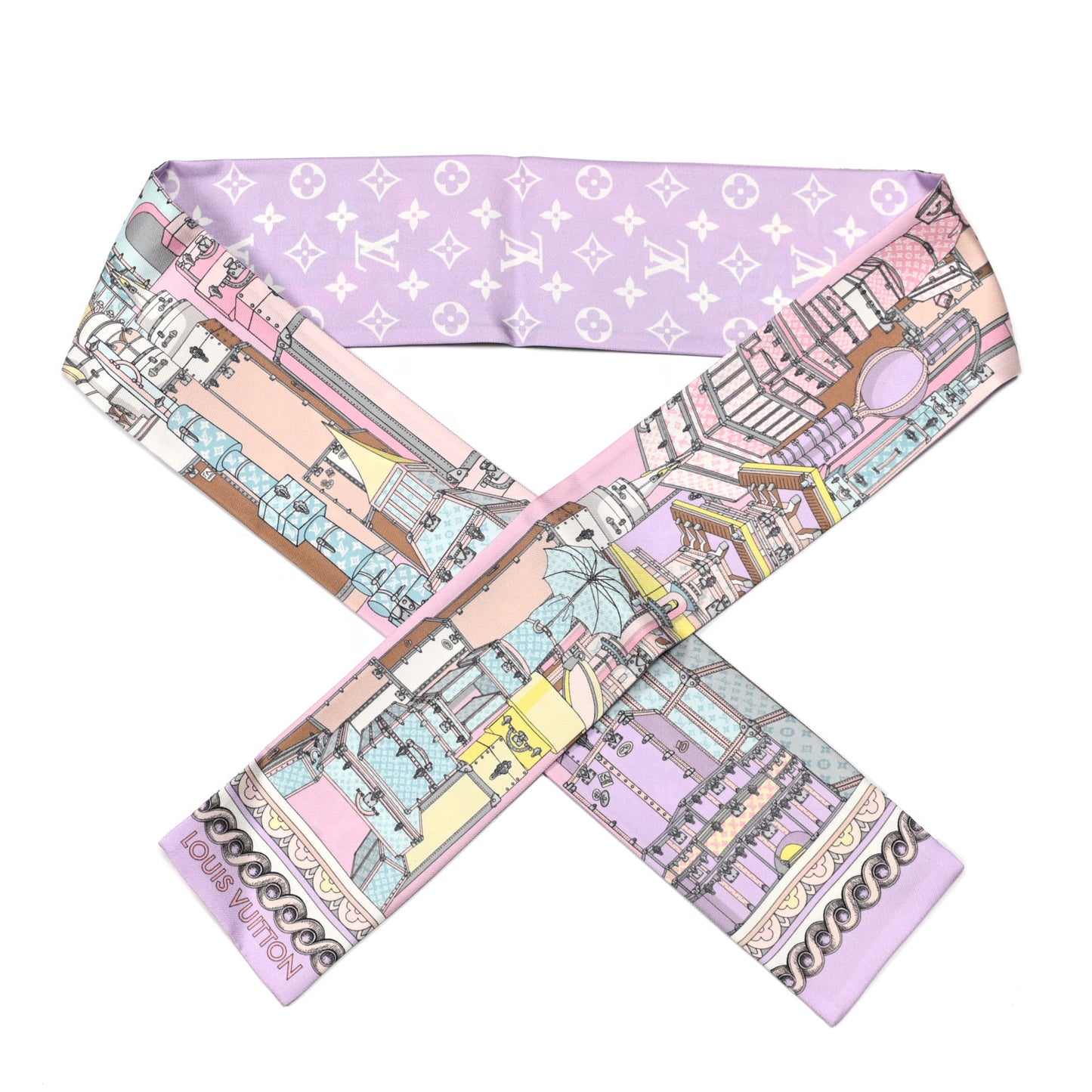 Silk Monogram Around The World Bandeau Mauve