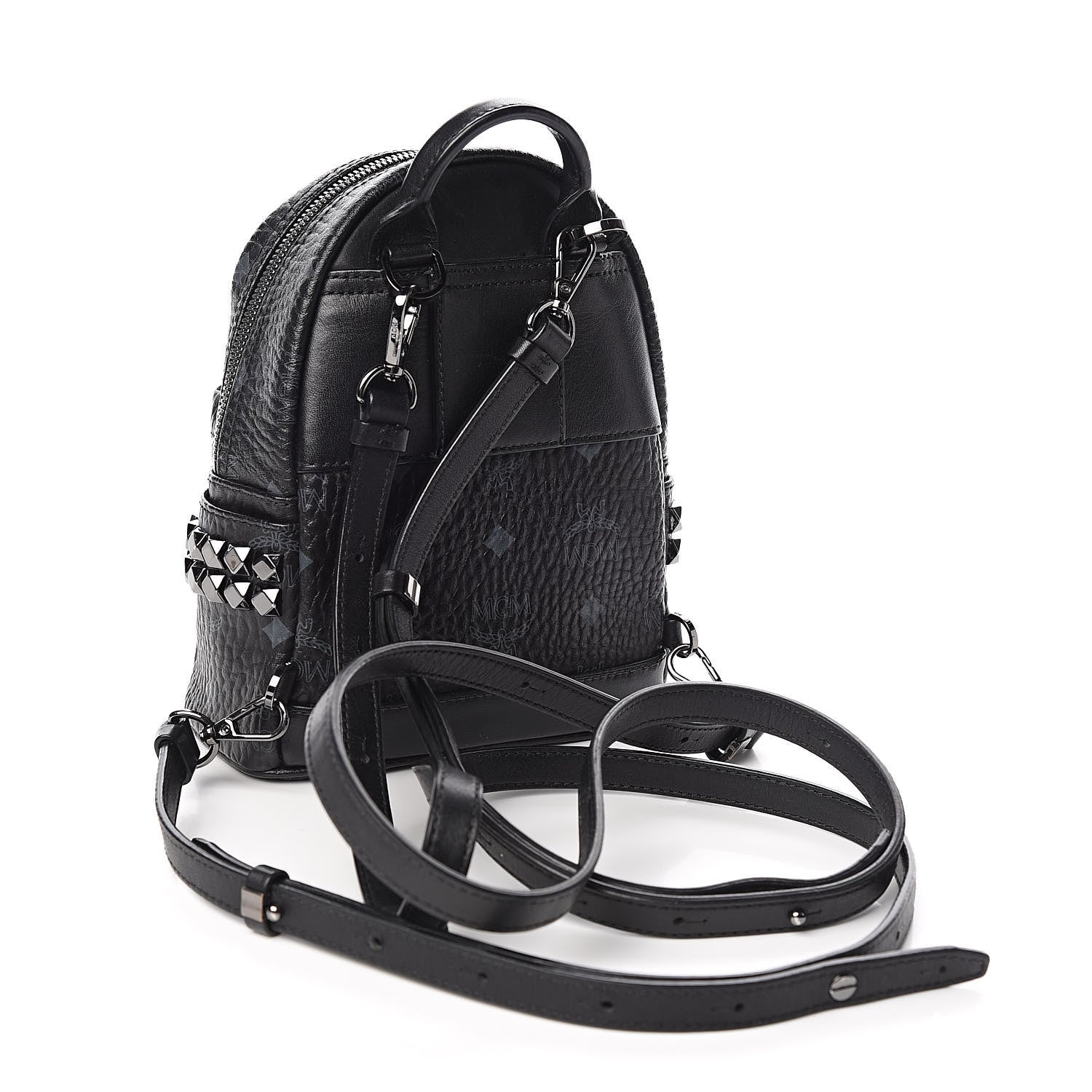 MCM Visetos Side Stud X-Mini Stark Bebe Boo Backpack Black 3 of 11