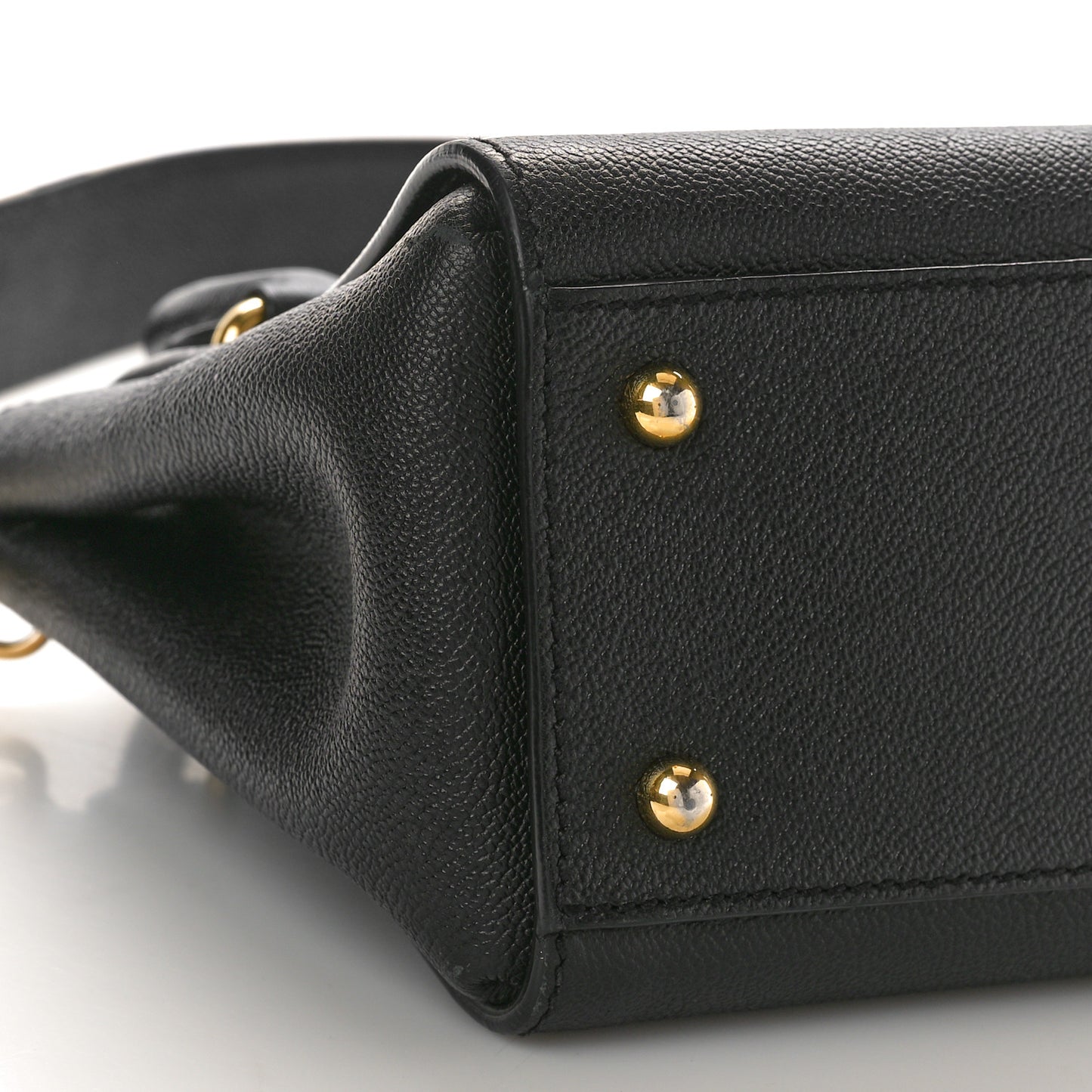 Soft Grain Calfskin Small Buckle Tote Black