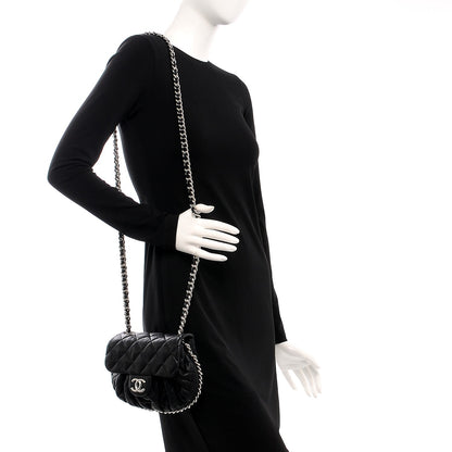 Chanel Washed Lambskin Quilted Mini Chain Around Flap Black 2 of 7