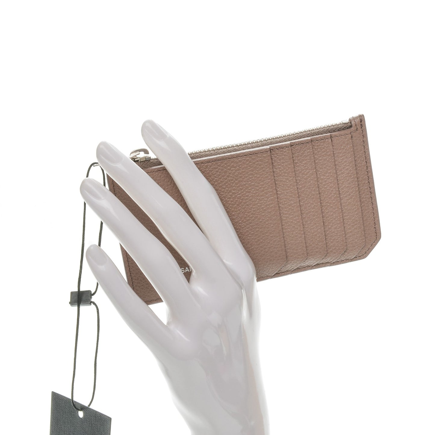 Grained Calfskin 5 Fragments Zip Pouch Card Holder Fard