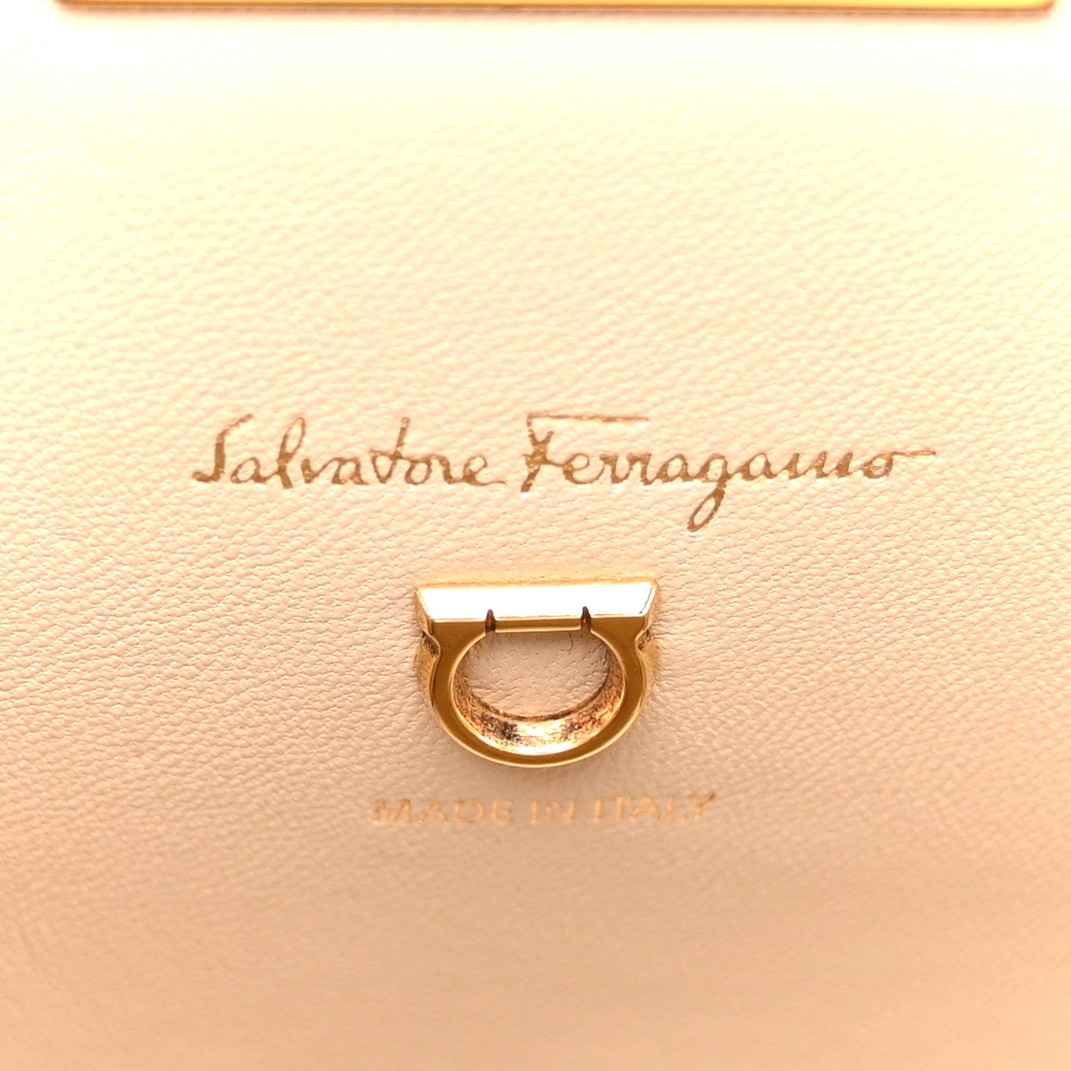 Salvatore Ferragamo Hammered Calfskin Small The Studio Box Bag Daino 6 of 14