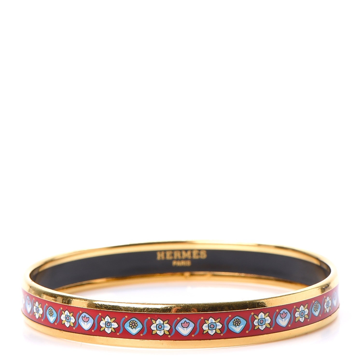 Hermes Enamel Printed Narrow Bracelet 62 1 of 5