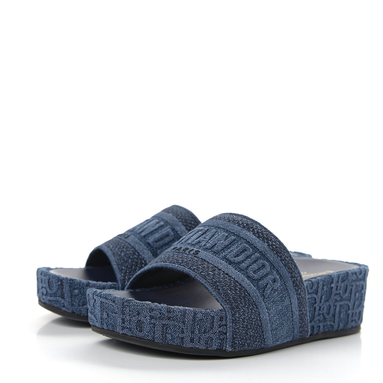Christian Dior Oblique Denim D-Way Platform Sandal 38 Blue 3 of 9
