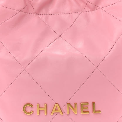 Chanel Shiny Calfskin Quilted Small Chanel 22 Dark Pink 9 of 13