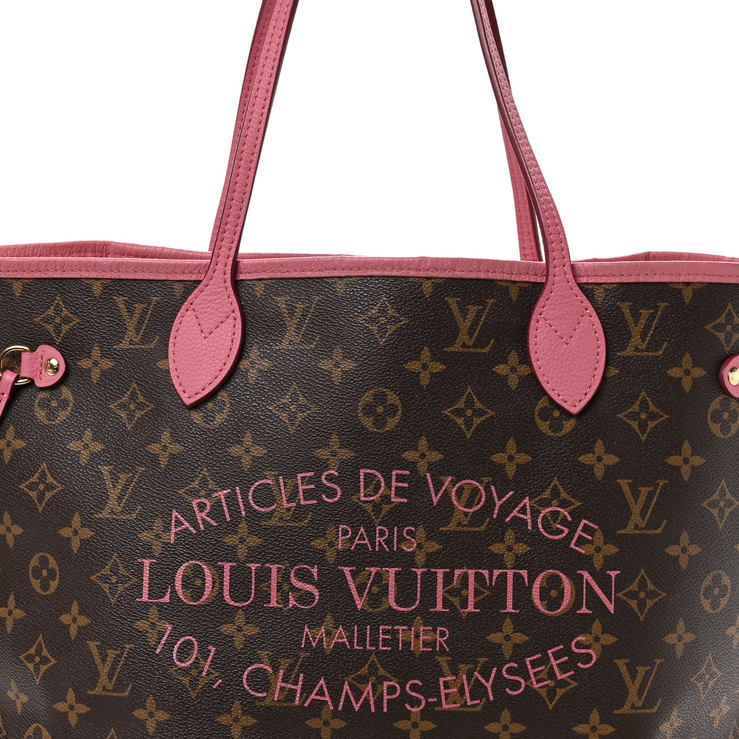 Louis Vuitton Monogram Articles de Voyage Ikat Neverfull MM Rose Velours 7 of 9