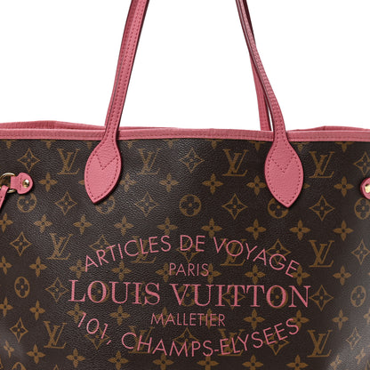 Louis Vuitton Monogram Articles de Voyage Ikat Neverfull MM Rose Velours 7 of 9