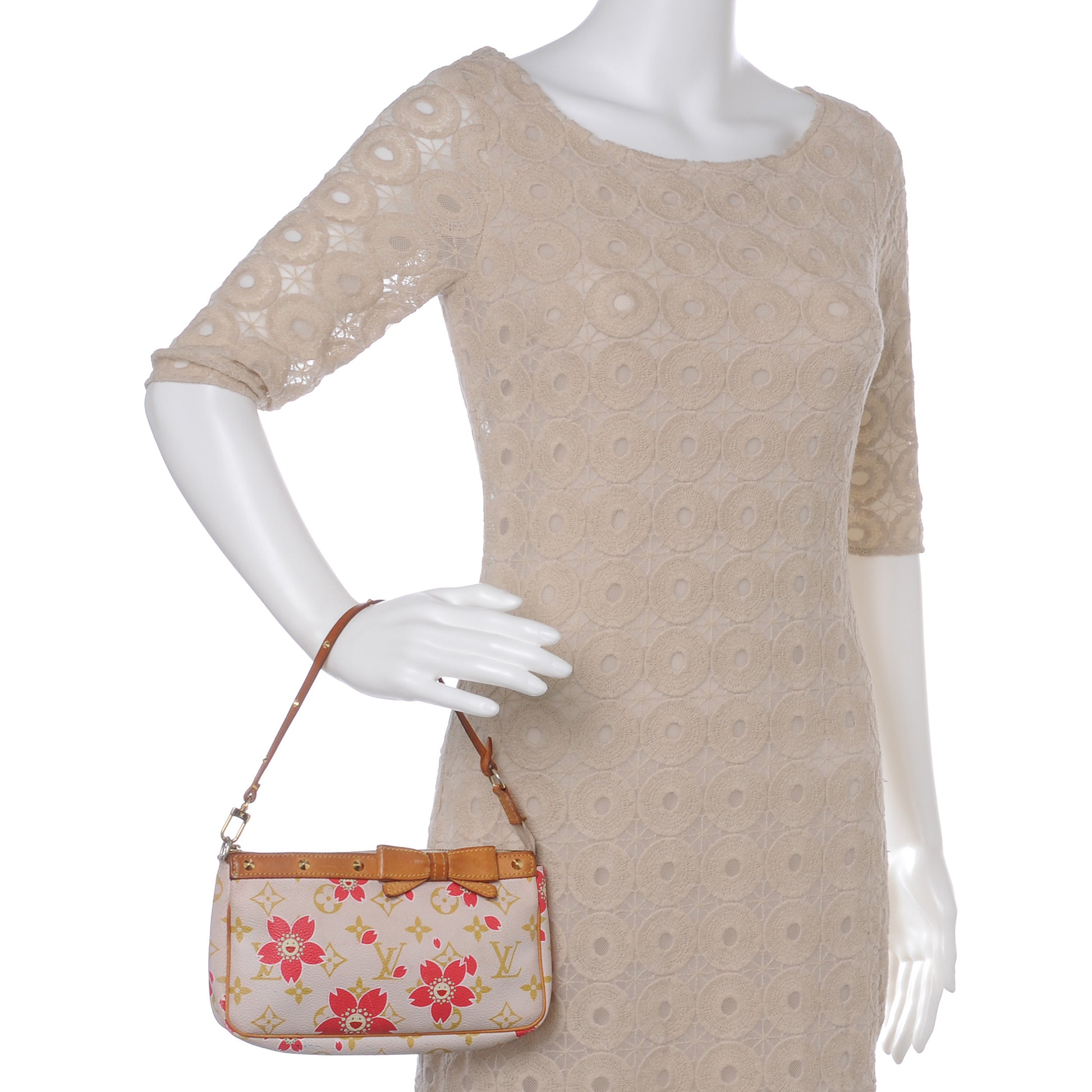 Louis Vuitton Monogram Cherry Blossom Pochette Accessories Red 2 of 6