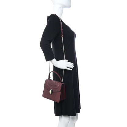 Bulgari Calfskin Galuchat Serpenti Forever Crossbody Plum 2 of 13