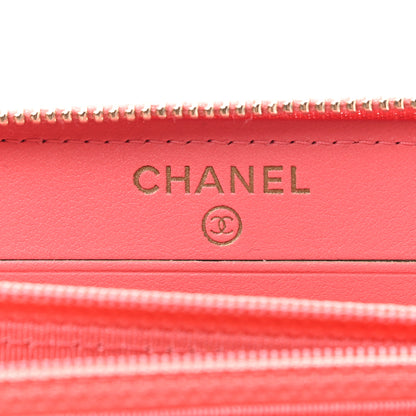 Chanel Caviar Quilted Medium Zip Around Wallet Pink 6 of 10
