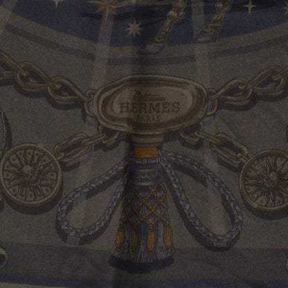 Hermes Silk C'Est La Fete Scarf 70 Surteint Kaki Pap H 3 of 5