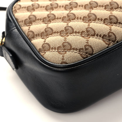 Gucci Monogram Matelasse Diagonal Small GG Marmont Chain Shoulder Bag Beige Black 10 of 12