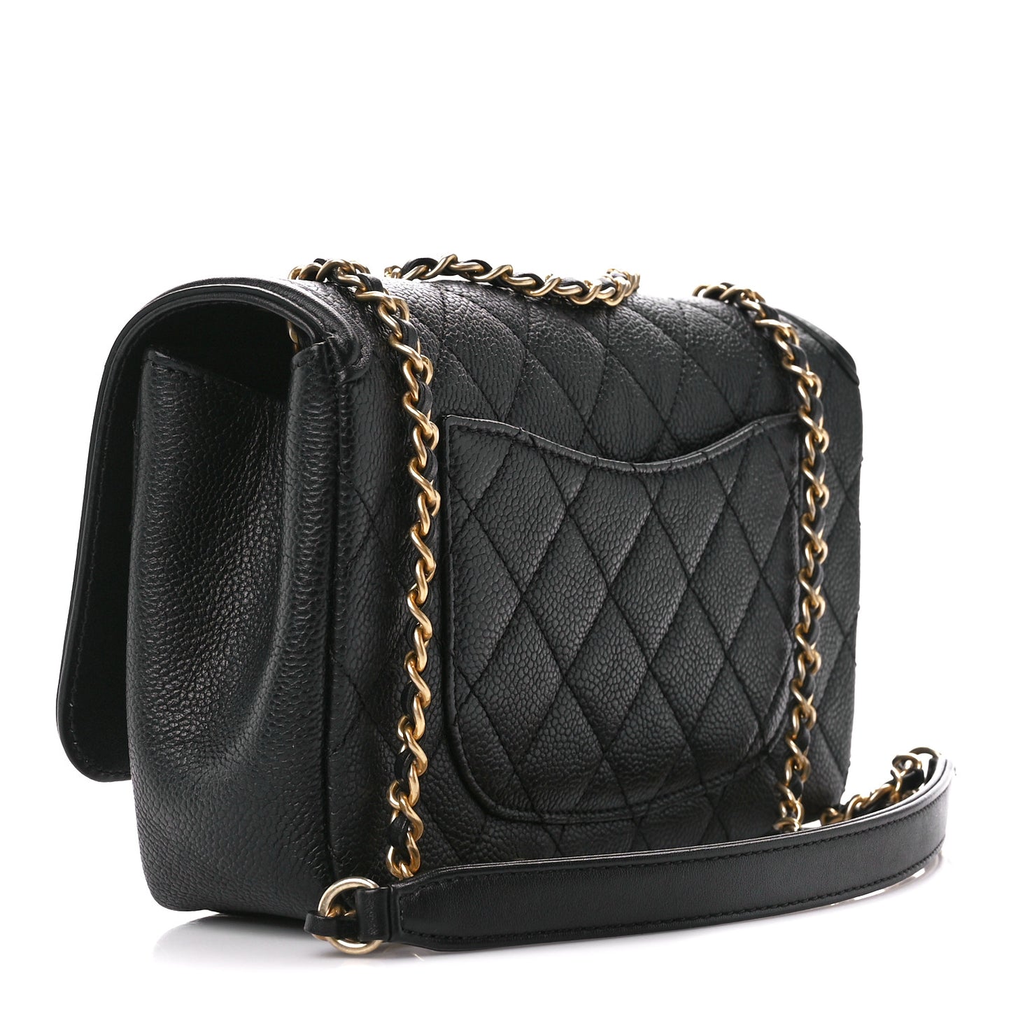Caviar Quilted Small CC Filigree Flap Black