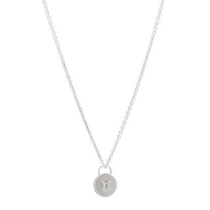 Tiffany Sterling Silver Round Padlock Charm Pendant Necklace 1 of 6