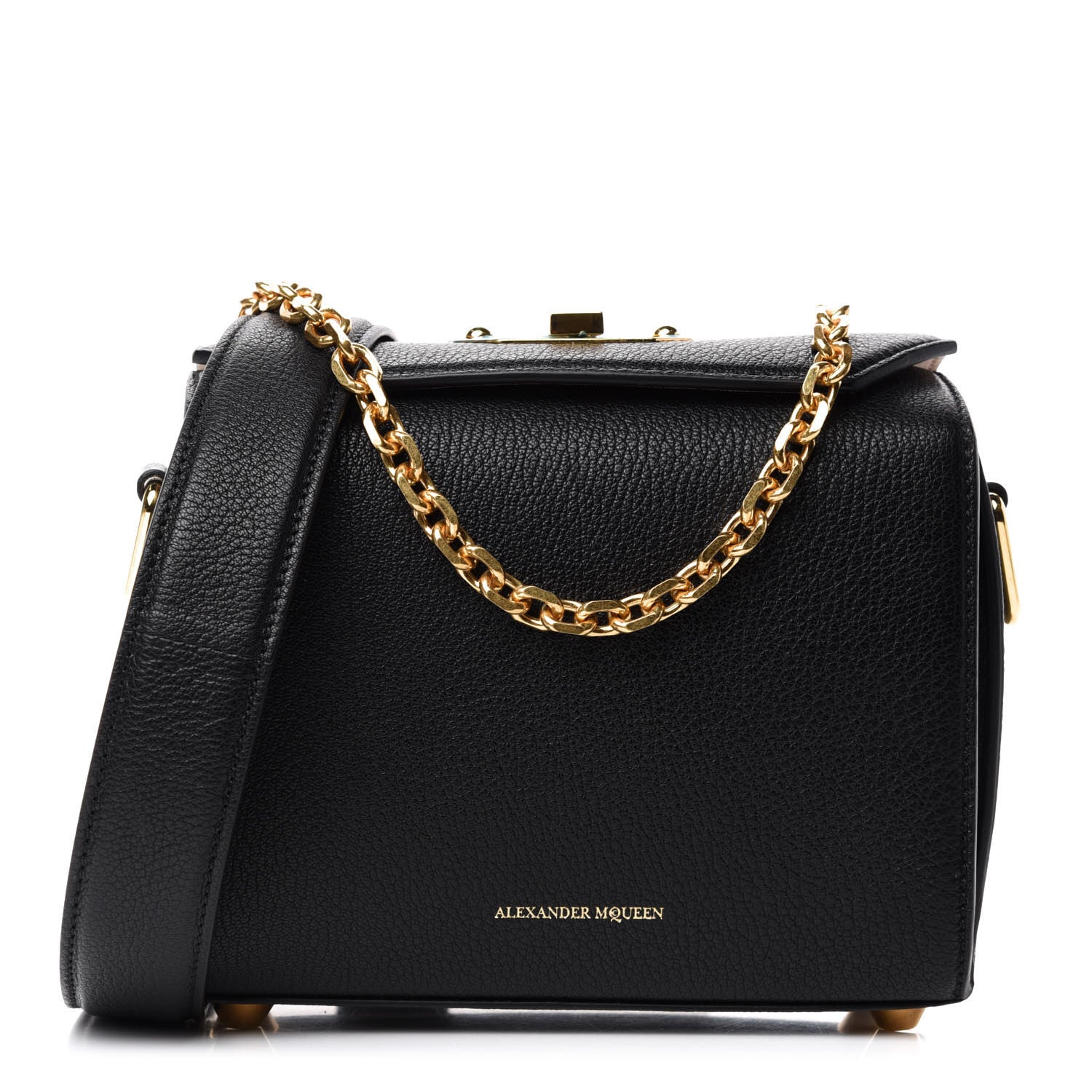 Alexander McQueen Fine Grain Goatskin Box Shoulder Bag 19 Black 1 of 13