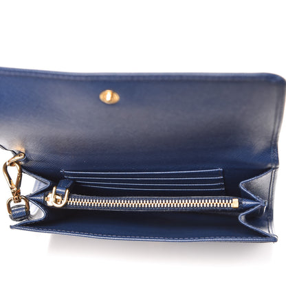 Prada Saffiano Metal Wristlet Wallet Bleuette 5 of 9
