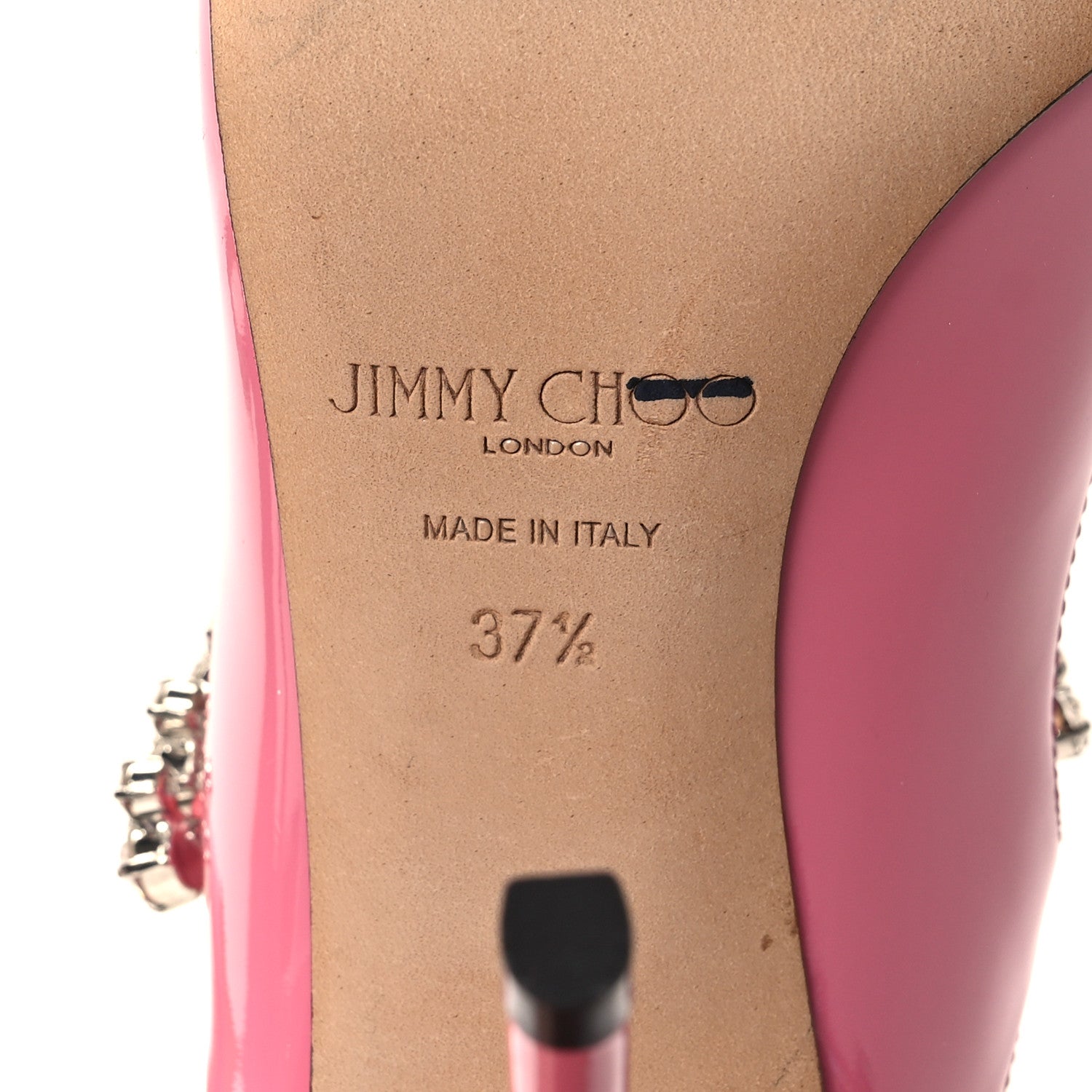 Jimmy Choo Patent Crystal Bing 100 Pumps 37.5 Candy Pink 6 of 7