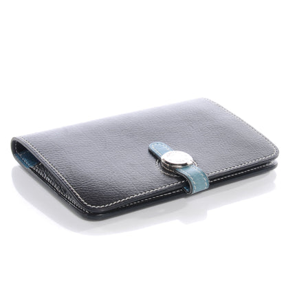 Hermes Veau Rodeo Dogon Bi-Color Wallet Graphite Blue Jean 4 of 8
