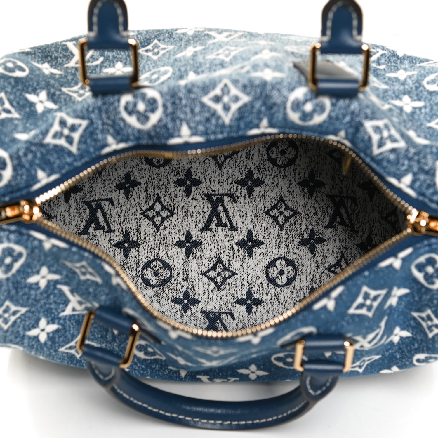 Louis Vuitton Monogram Jacquard Denim Speedy Bandouliere 25 Bleu 5 of 15