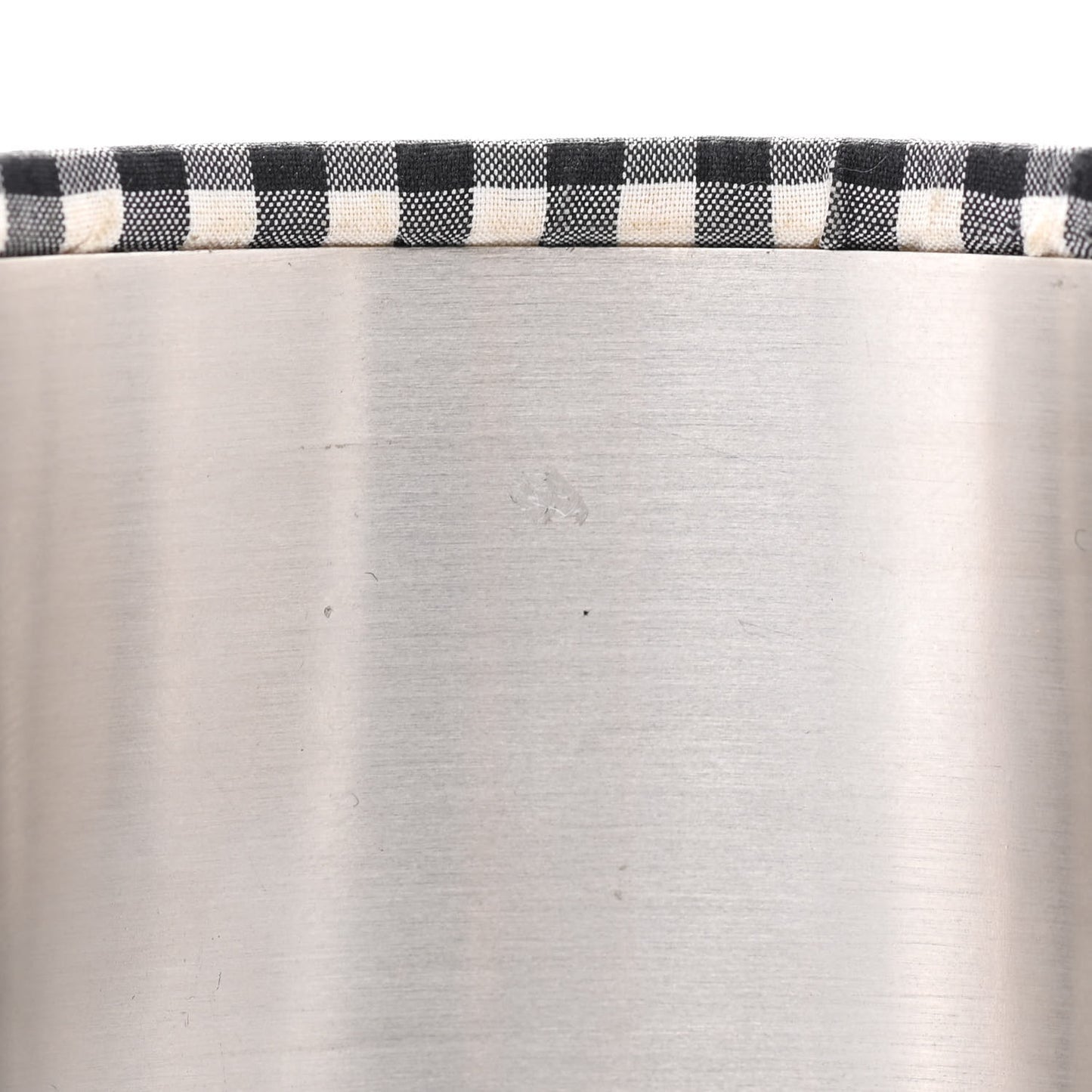 Fabric Metal Enamel Gingham CC Cuff Black White