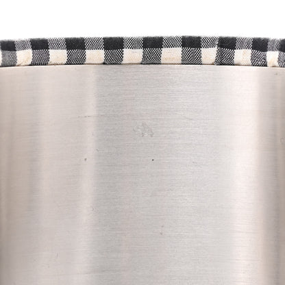 Chanel Fabric Metal Enamel Gingham CC Cuff Black White 7 of 9