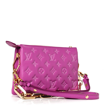 Louis Vuitton Lambskin Embossed Monogram Coussin BB Orchid 3 of 9