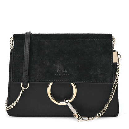 Chloe Calfskin Suede Mini Chain Faye Shoulder Bag Black 1 of 10