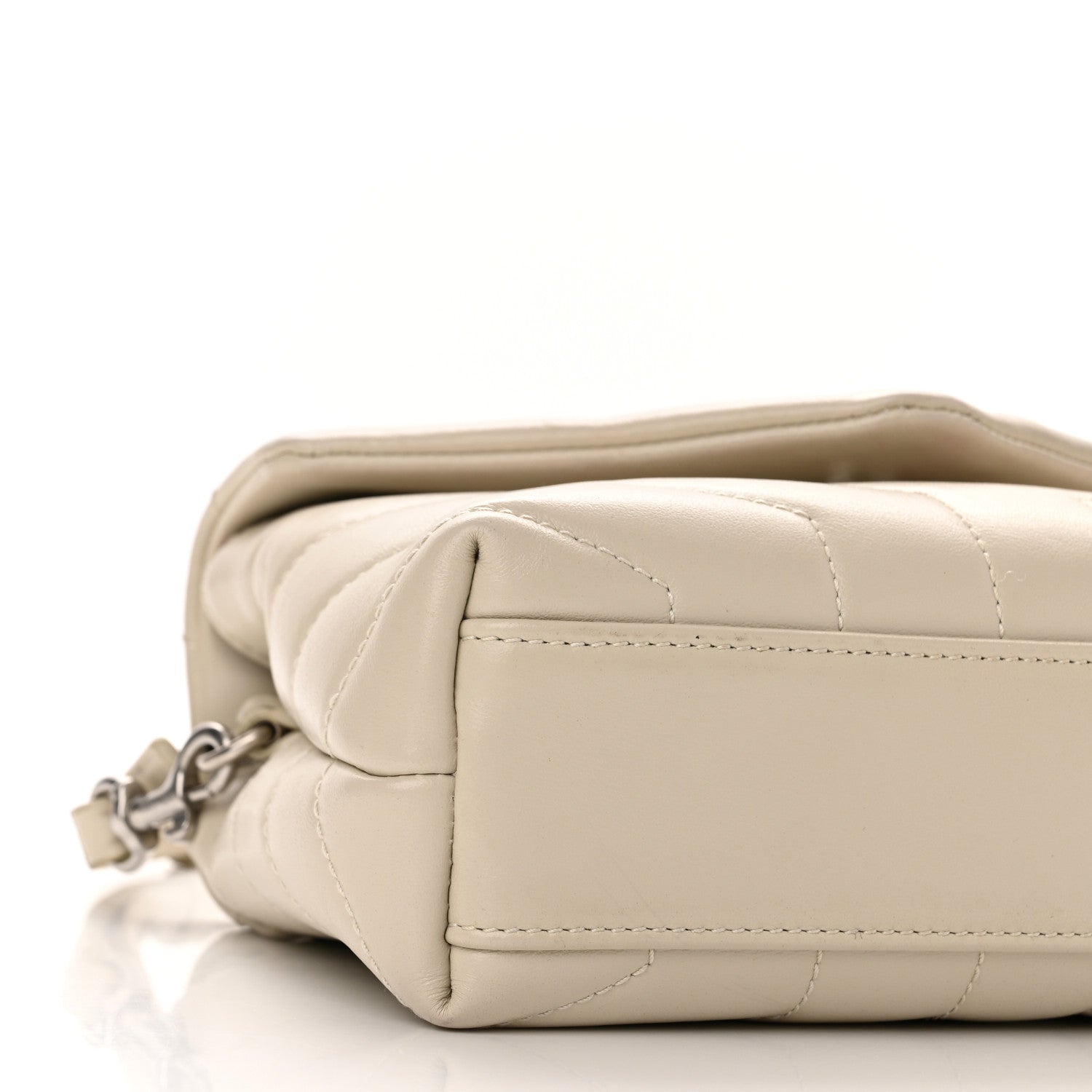 Saint Laurent Calfskin Y Quilted Monogram Toy Loulou Crossbody Bag Crema Soft 7 of 10