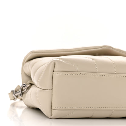 Saint Laurent Calfskin Y Quilted Monogram Toy Loulou Crossbody Bag Crema Soft 7 of 10