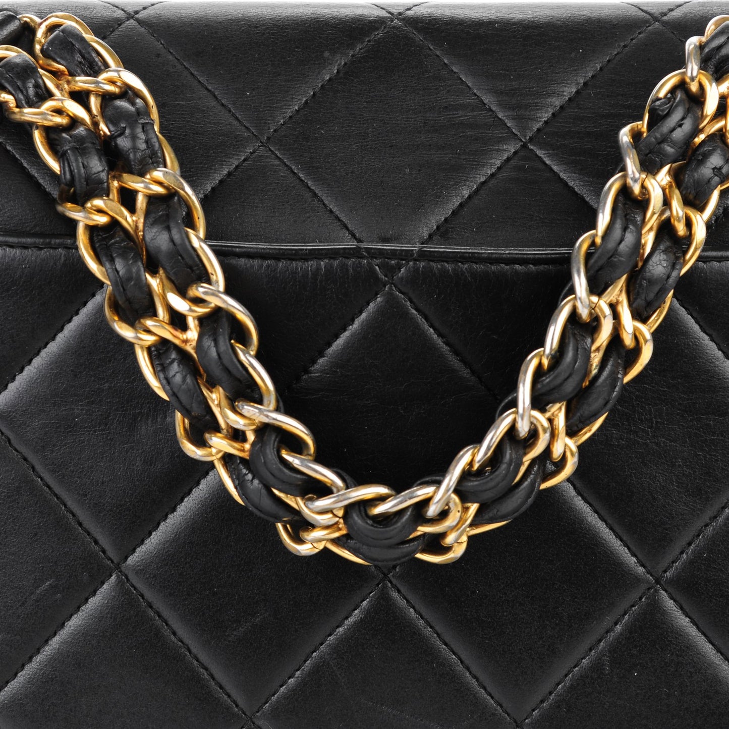 Lambskin Medium Flap Handbag Black