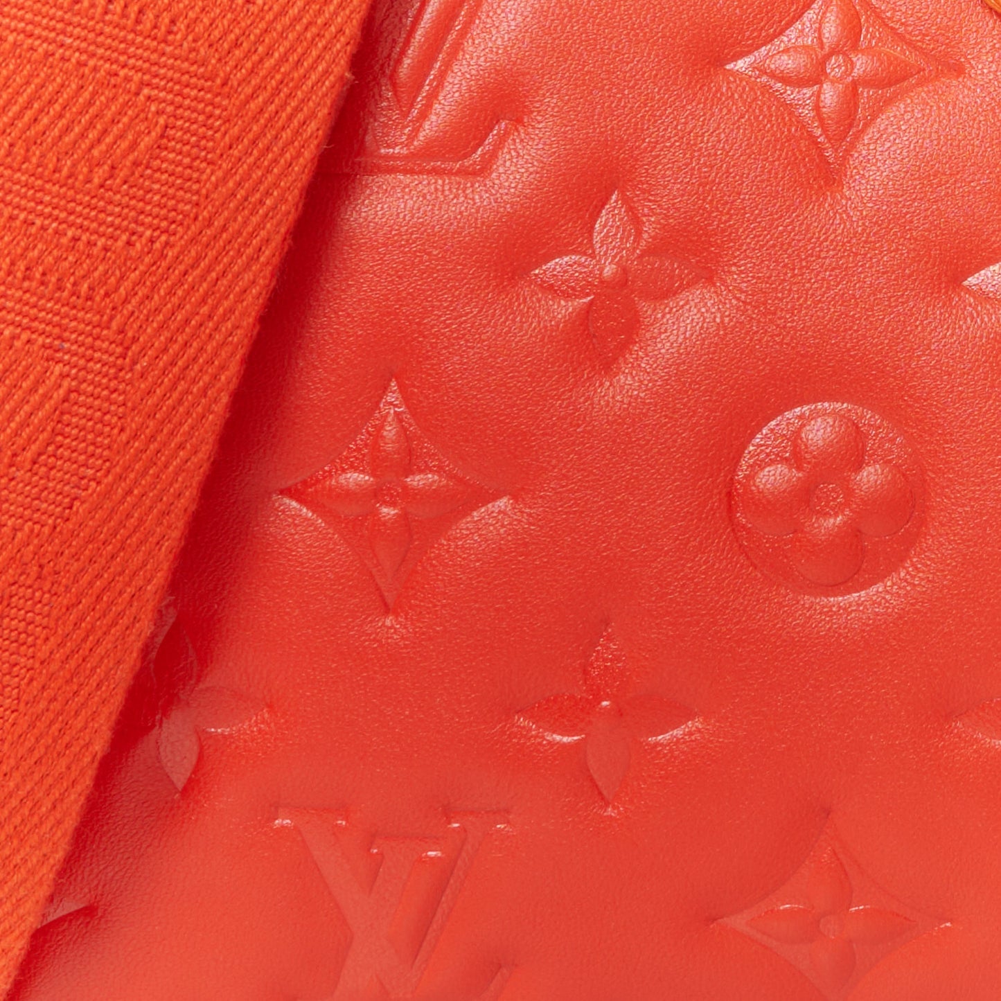 Lambskin Embossed Monogram Coussin PM Red