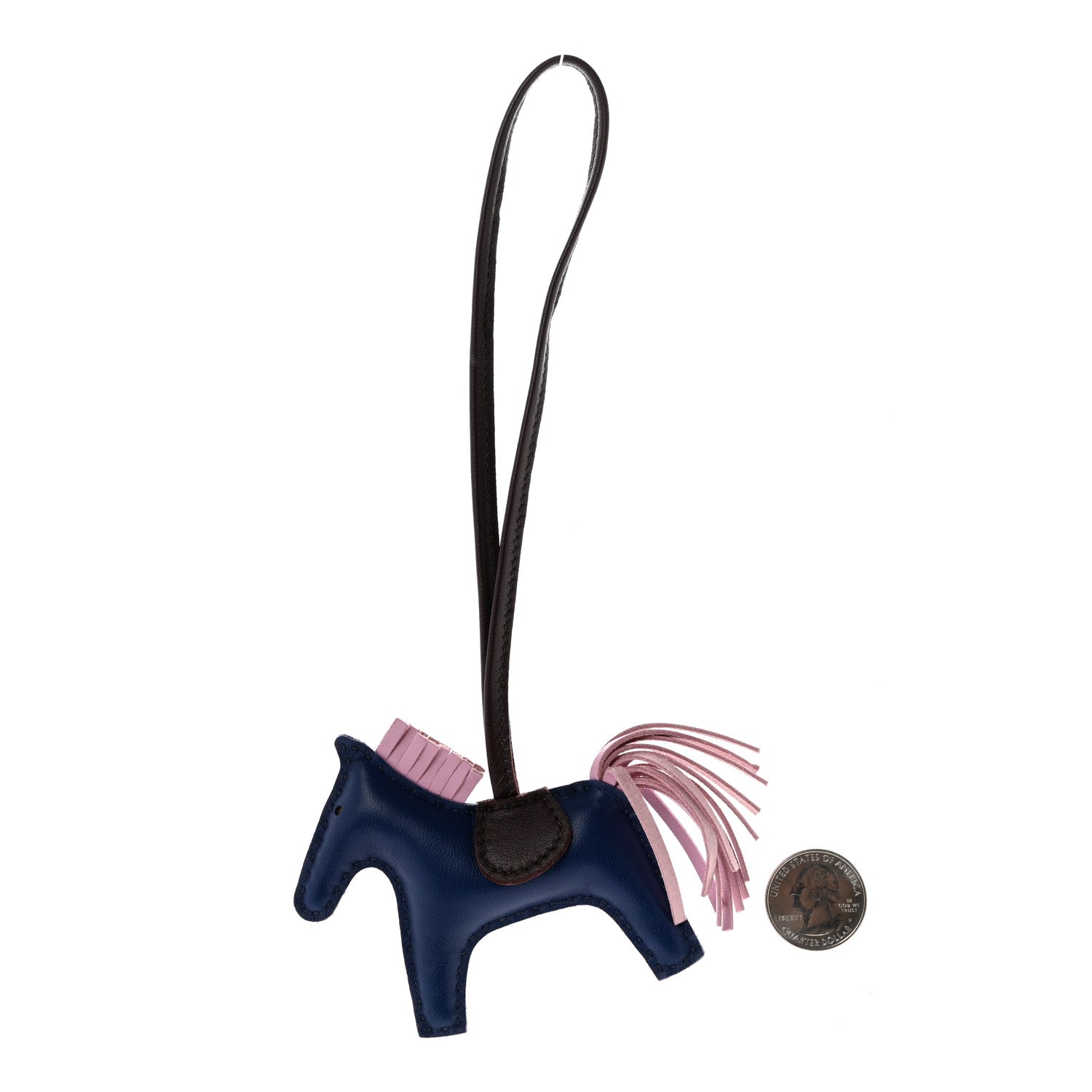 Hermes Milo Lambskin Grigri Rodeo Horse Bag Charm PM Rouge Sellier Mauve Sylvestre Bleu Saphir 1 of 4