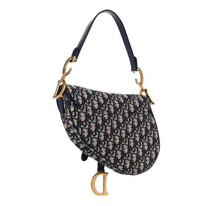 Christian Dior Oblique Saddle Bag Blue 3 of 10