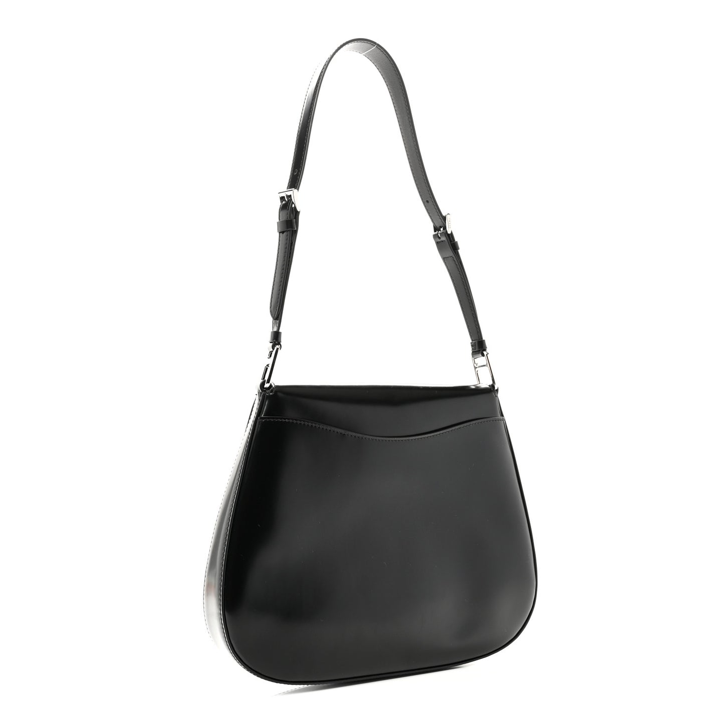 Spazzolato Cleo Flap Shoulder Bag Black
