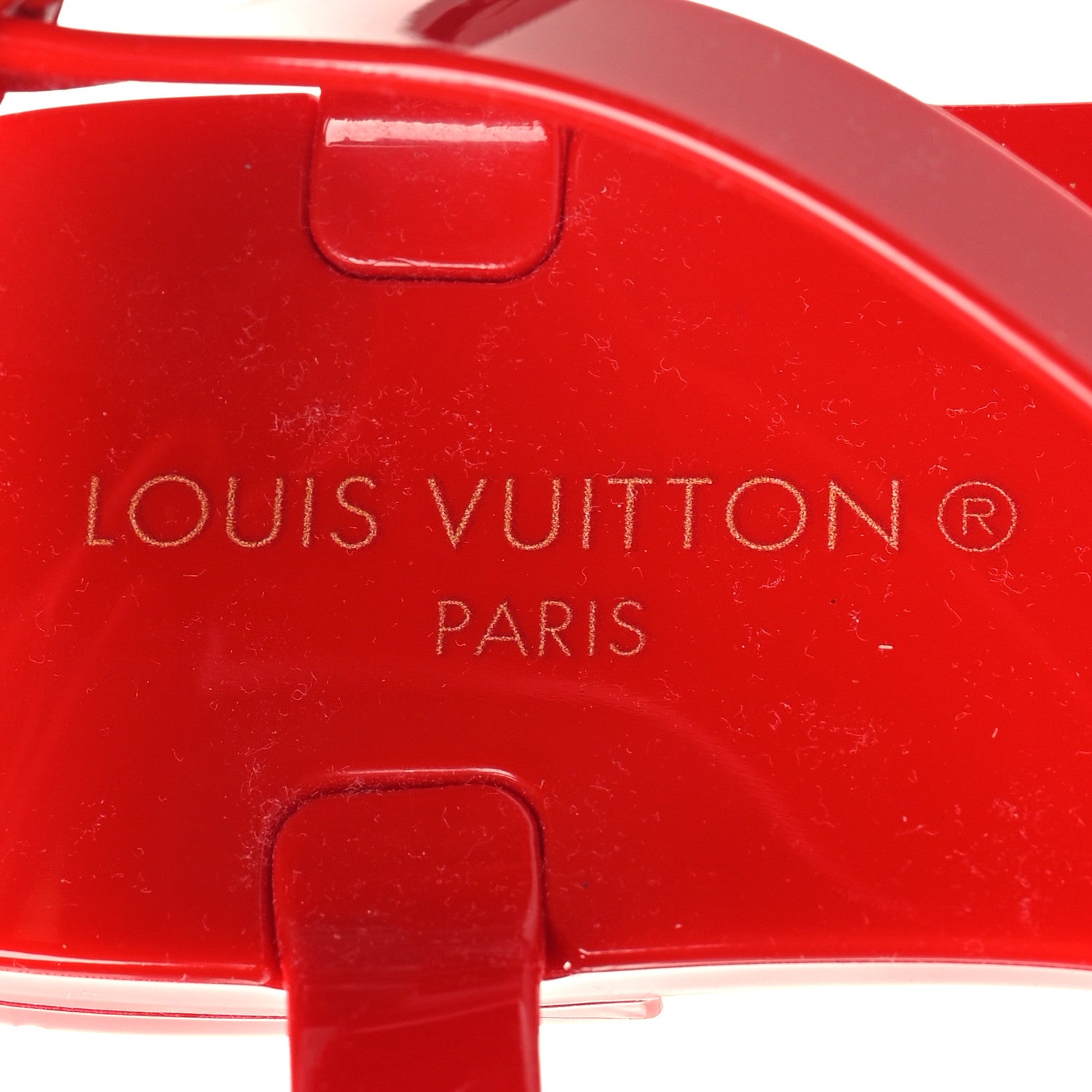Louis Vuitton Rubber Bikini Thong Flat Sandals 37 Red 7 of 7