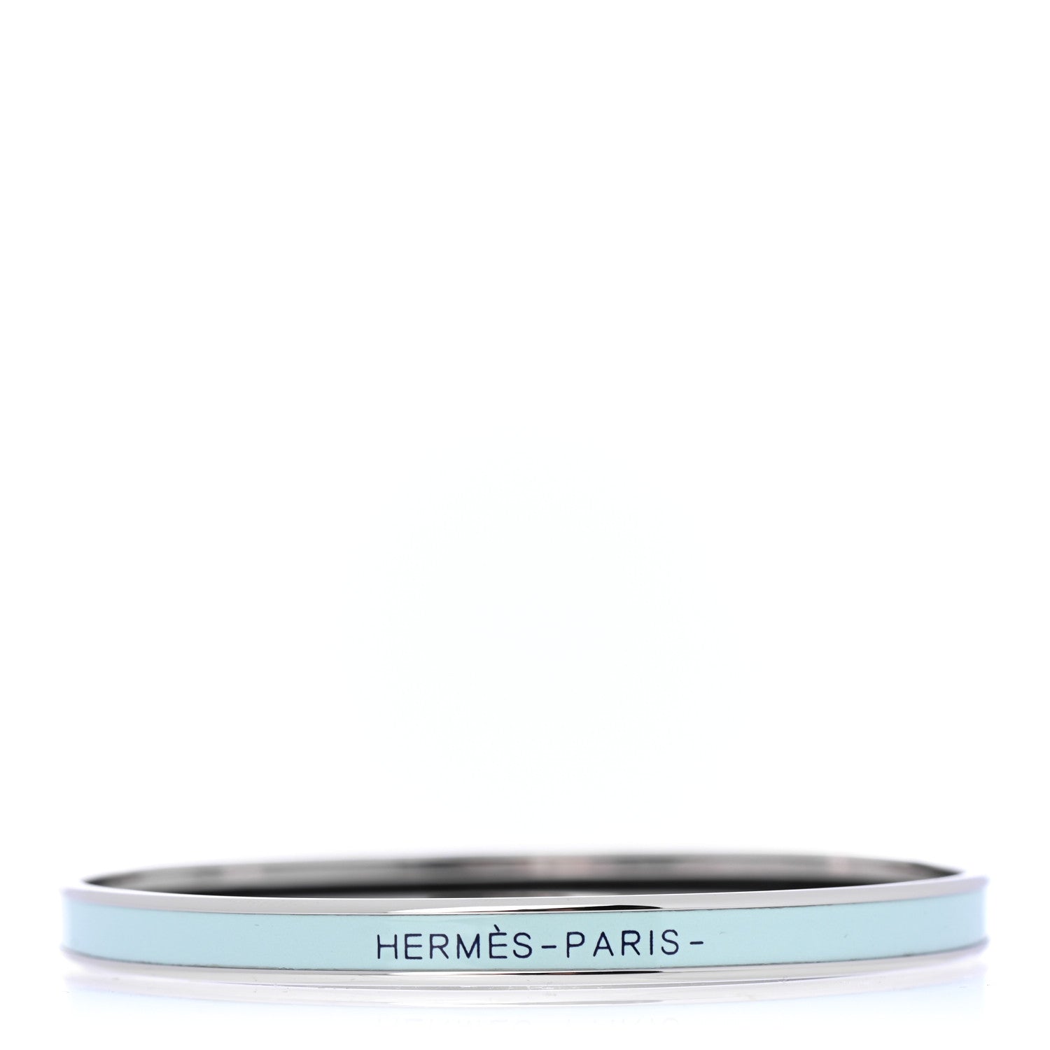 Hermes Enamel Printed Extra Narrow Uni Bracelet 62 Bleu Polaire 1 of 5