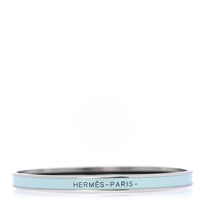 Hermes Enamel Printed Extra Narrow Uni Bracelet 62 Bleu Polaire 1 of 5
