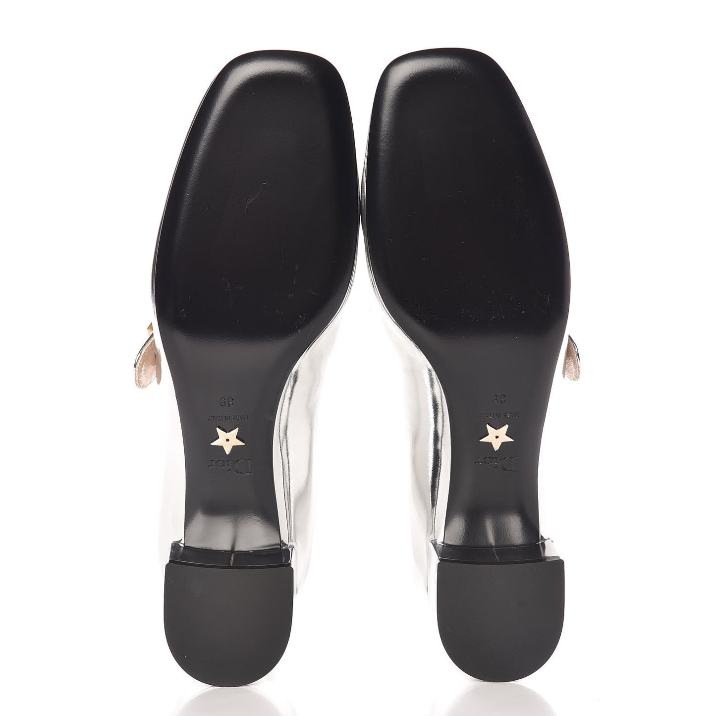 Mirror Finish Calfskin Baby-D Ballet Pumps 39 Silver