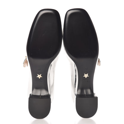 Christian Dior Mirror Finish Calfskin Baby-D Ballet Pumps 39 Silver 5 of 7