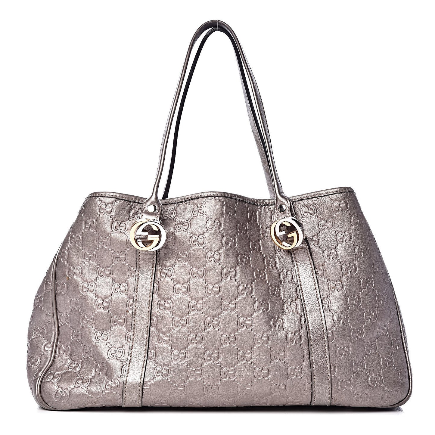 Metallic Guccissima Medium GG Twins Tote Mauve