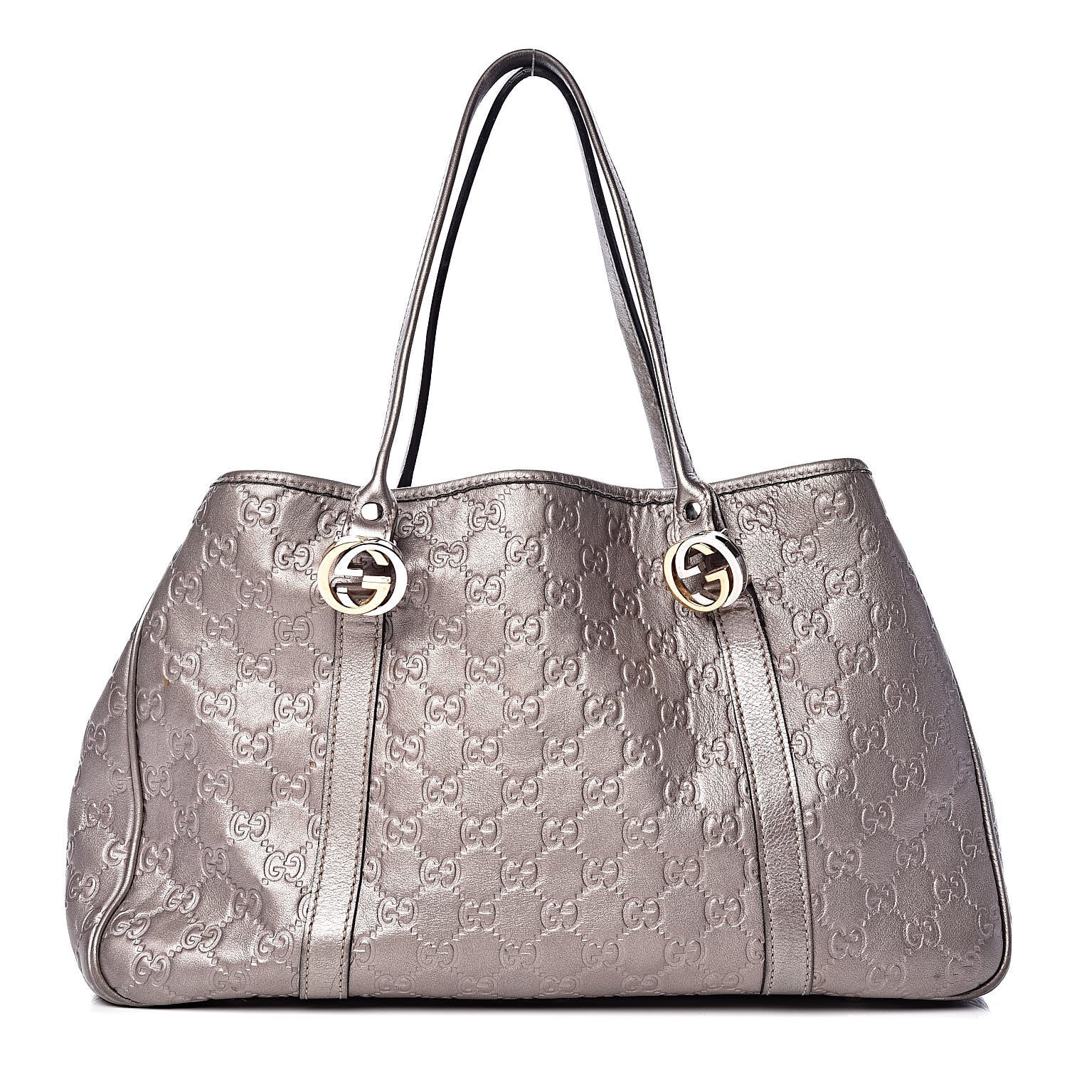 Gucci Metallic Guccissima Medium GG Twins Tote Mauve 1 of 15