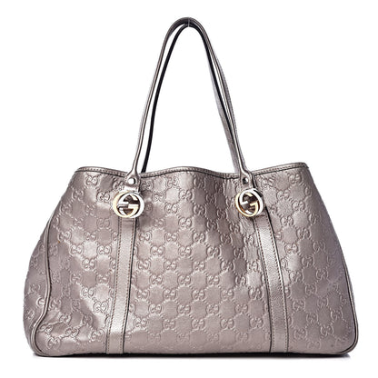 Gucci Metallic Guccissima Medium GG Twins Tote Mauve 1 of 15