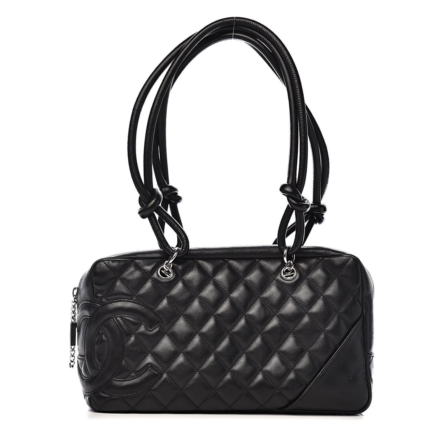 Calfskin Quilted Large Cambon Bowler Black
