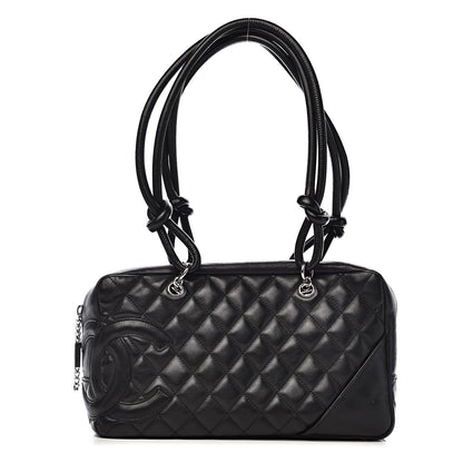 Chanel Calfskin Quilted Large Cambon Bowler Black 1 of 12