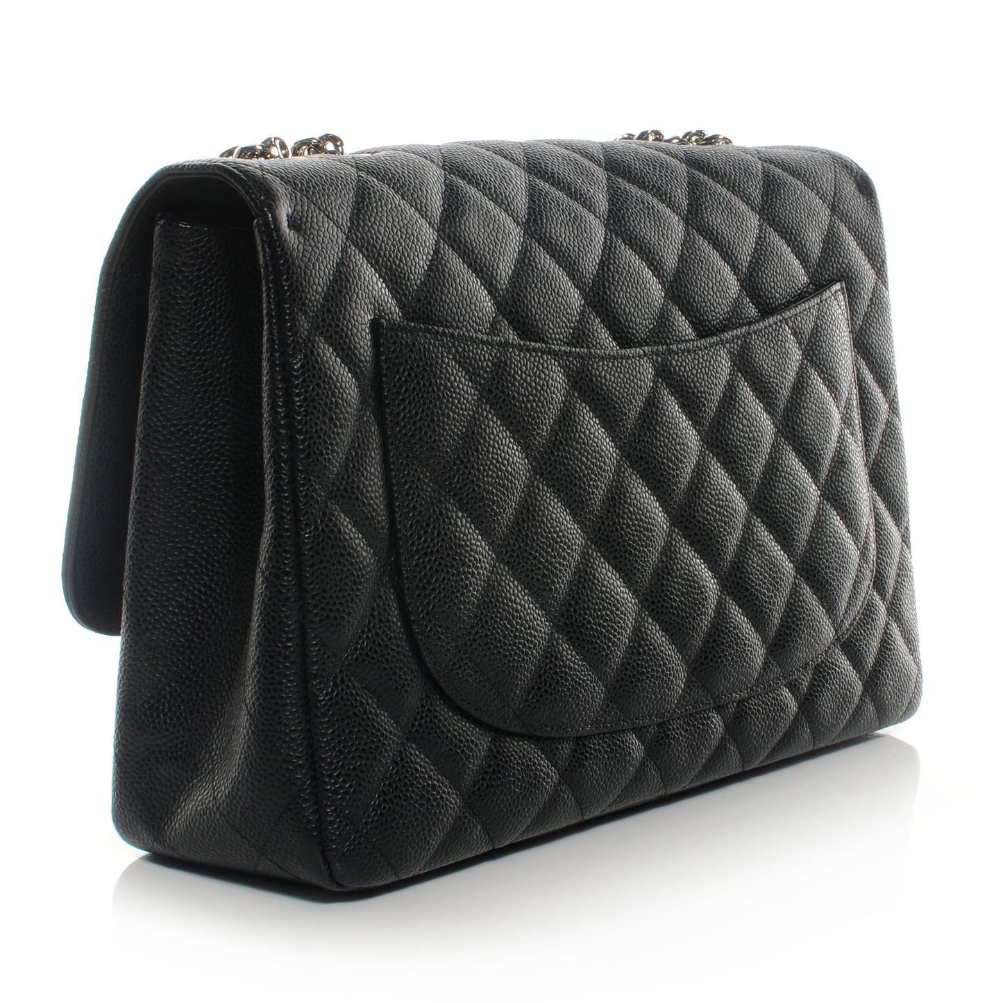 Caviar Quilted Jumbo Single Flap Bijoux Chain Black