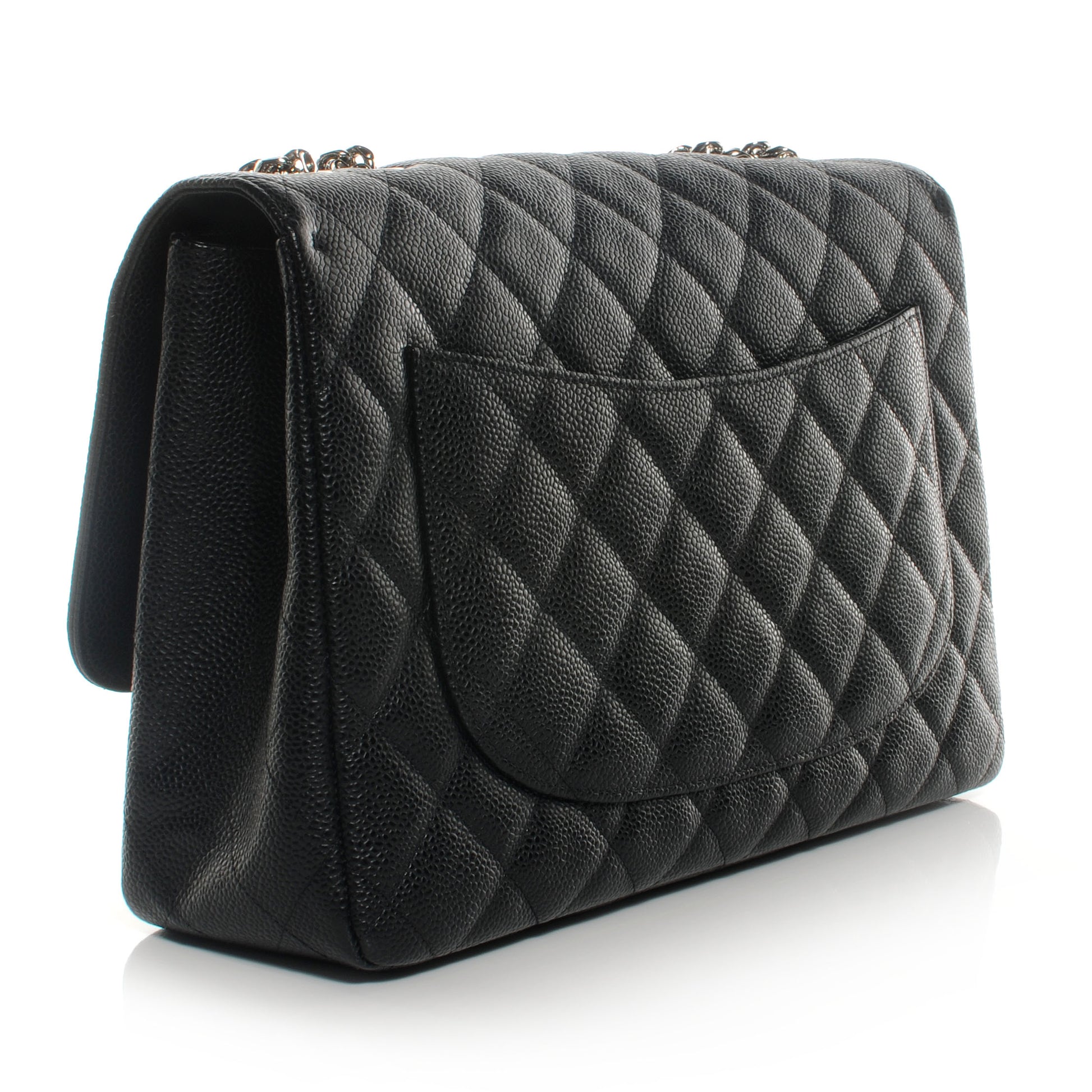 Chanel Caviar Quilted Jumbo Single Flap Bijoux Chain Black 3 of 8
