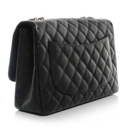 Chanel Caviar Quilted Jumbo Single Flap Bijoux Chain Black 3 of 8