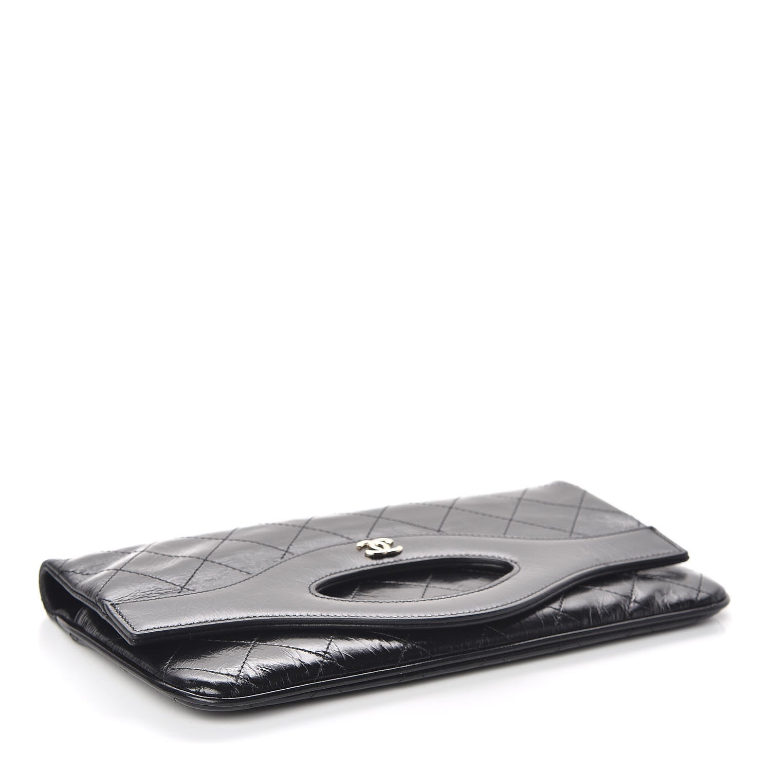 Chanel Shiny Crumpled Calfskin Small 31 Pouch Black 4 of 8